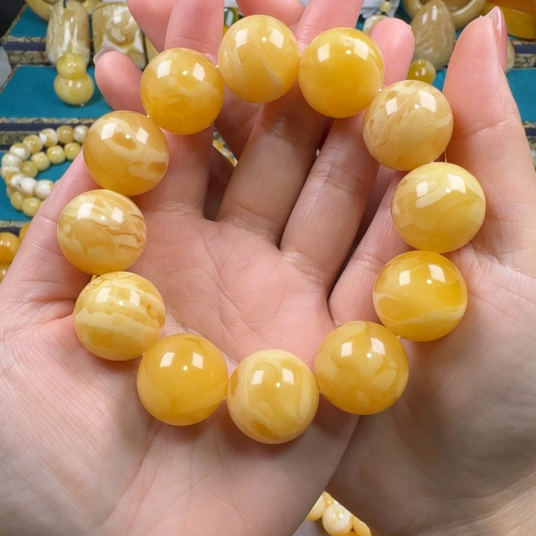 琥珀未镶嵌手链蜜蜡