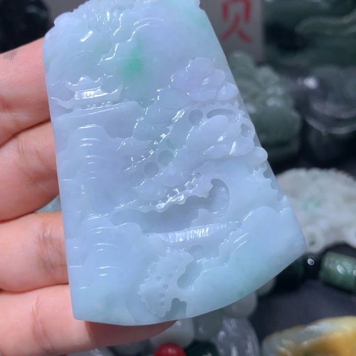 翡翠未镶嵌颈饰保真天然A货翡翠