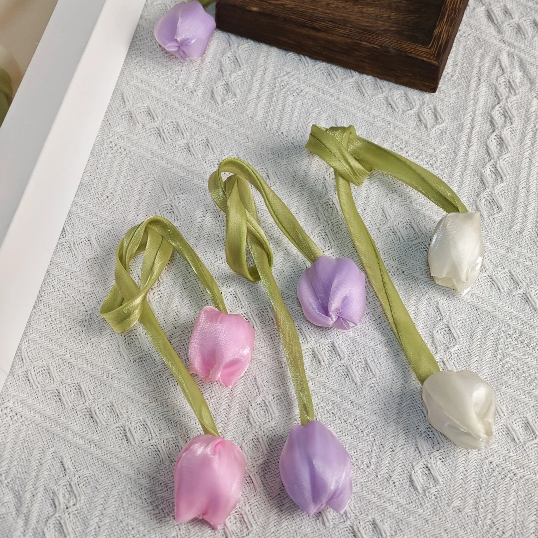 郁金香绑带花朵装饰品伴手礼diy盒子创意装饰花束包装