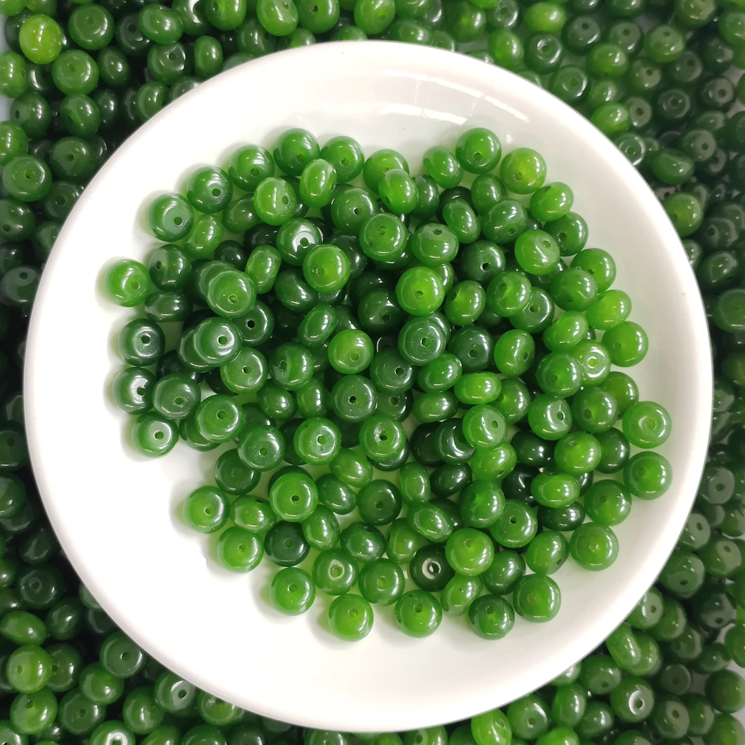 【散珠批发】W1482菠菜绿算盘8*5MM*20颗