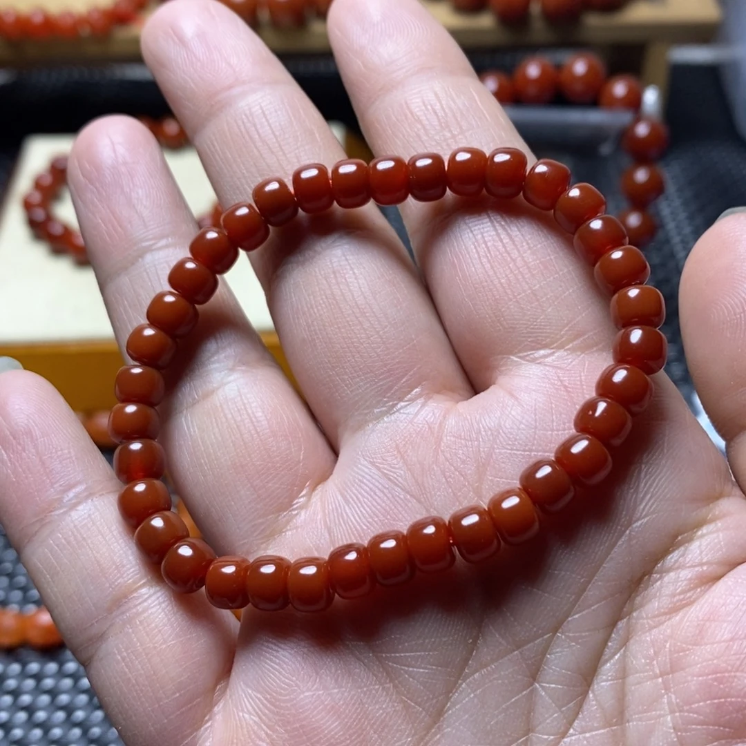 南红玛瑙未镶嵌手串卡6