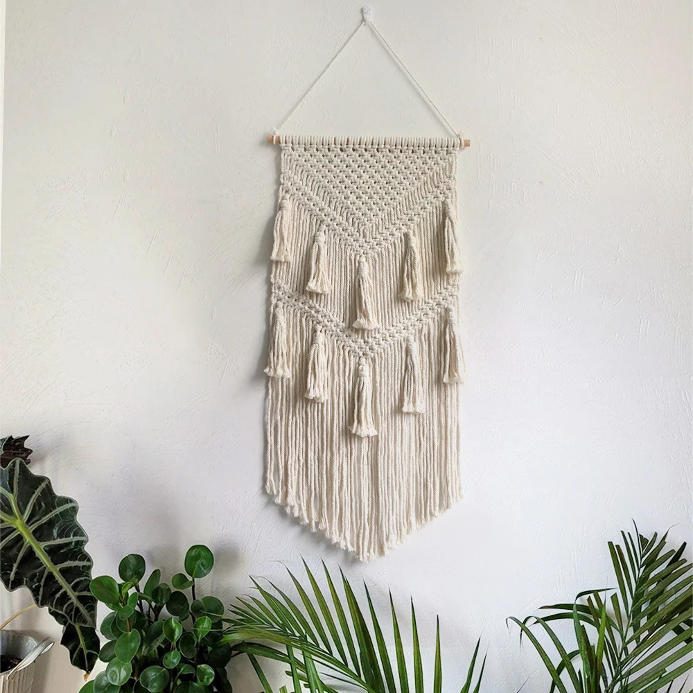 墙面挂件手工编织挂毯流苏波西米亚风民宿房间壁挂背景挂饰创意