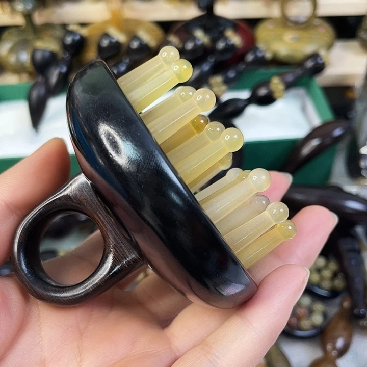 紫光檀28齿布袋精油穴位图