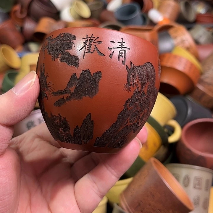 紫砂茶杯全手工紫砂主人杯