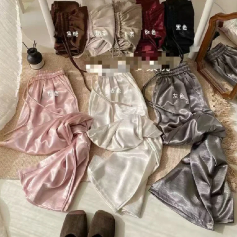 983 气质 冰感缎面阔腿裤