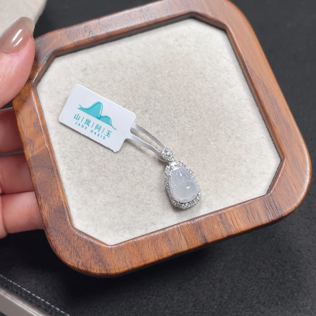 翡翠颈饰银S925镶嵌-7369