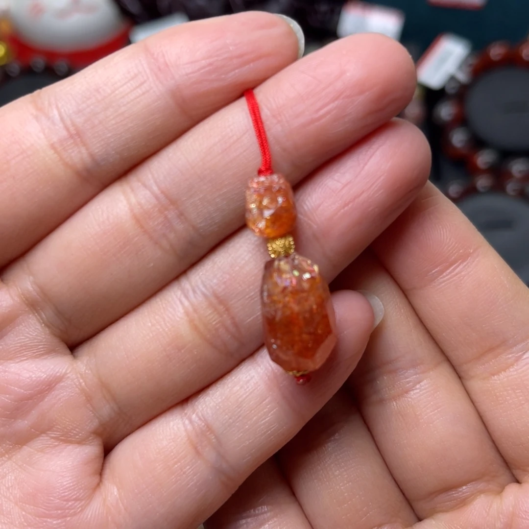 未镶嵌长石手链金太阳手机挂