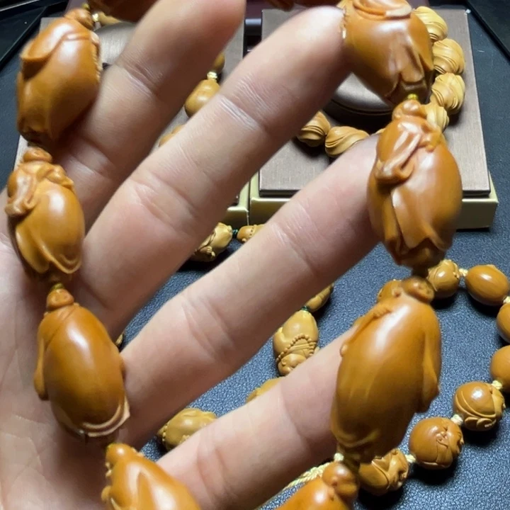 V***t手串/手链橄榄核橄榄核雕小头弥勒