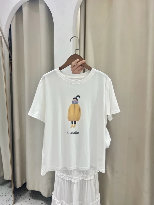 圆领韩系简约短袖T恤春夏时尚百搭T恤上衣