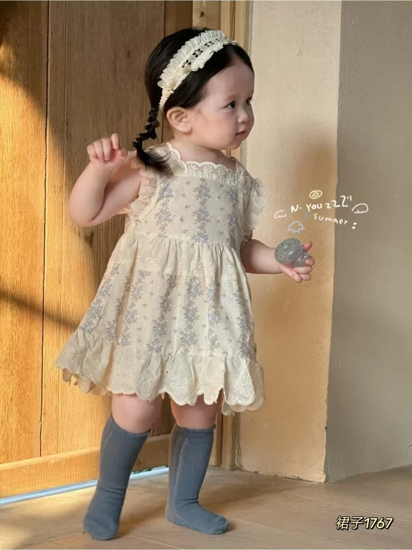 1767-NG夏款碎花背心连衣裙