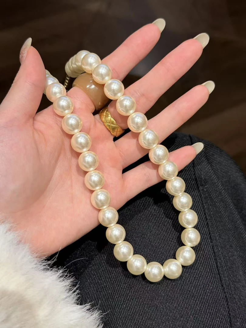 非金属仿珍珠项链 【珠光雅韵】施华洛贝珠项链女复古文艺气质