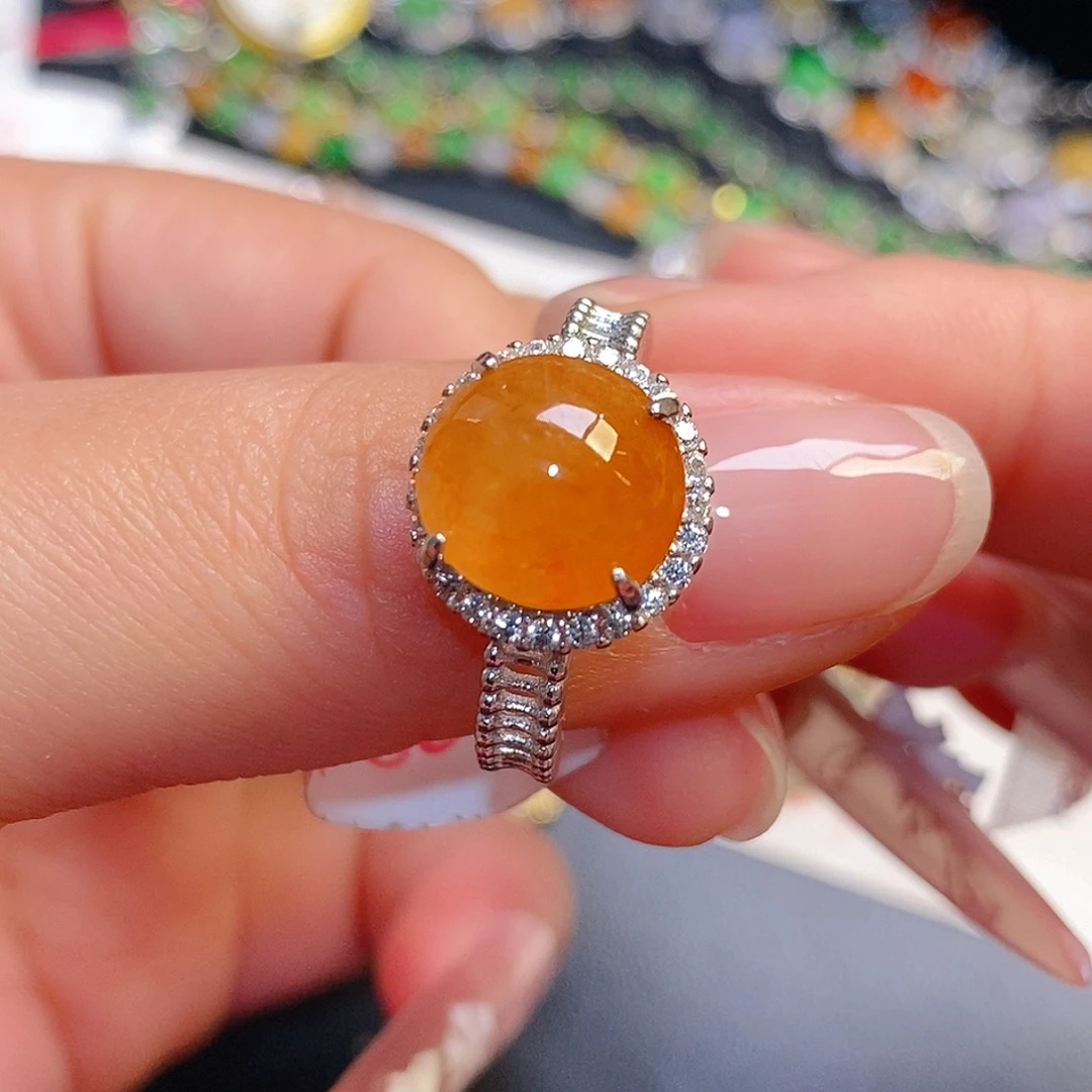 翡翠银S925镶嵌戒指翡翠戒指