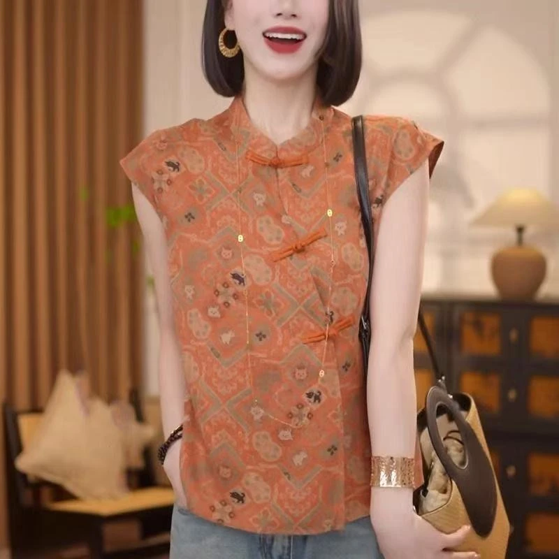 女装提花短袖百搭民族风新中式夏季网红衬衫直筒型气质中国风上衣