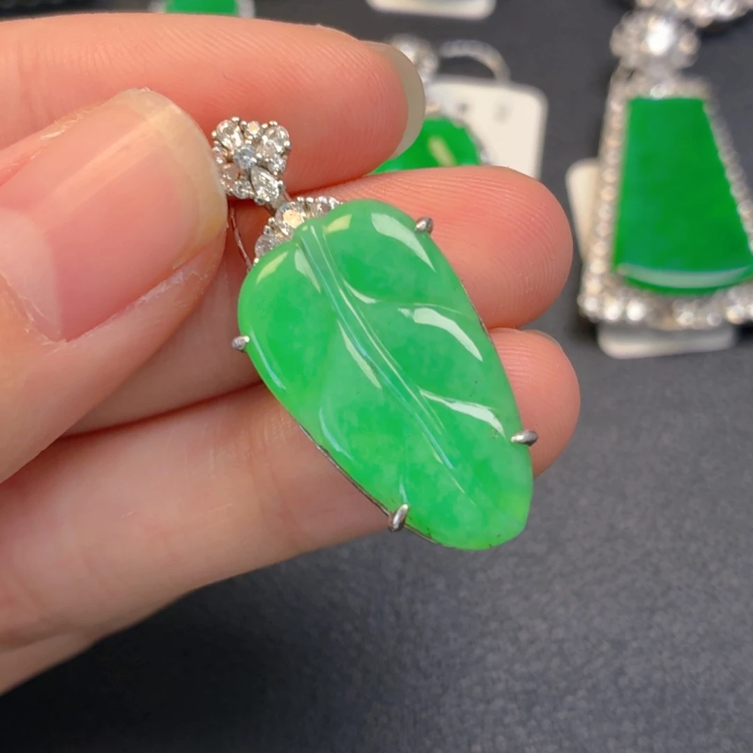 翡翠银S925镶嵌吊坠(不含链)