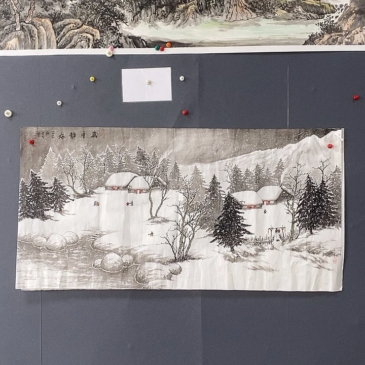 国画胡建育45/70手绘画芯