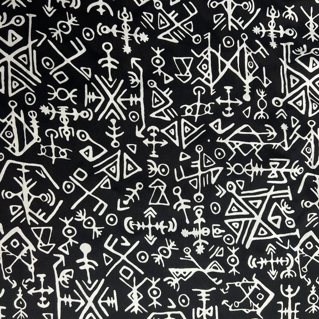 【精品绵绸甲骨文花】新款棉绸面料布料夏天家纺布料手工DIY材料