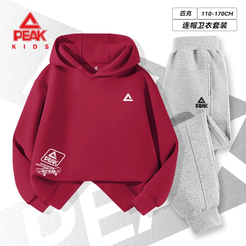 匹克童装秋季儿童套装女童洋气百搭休闲卫衣大童宽松透气运动长裤