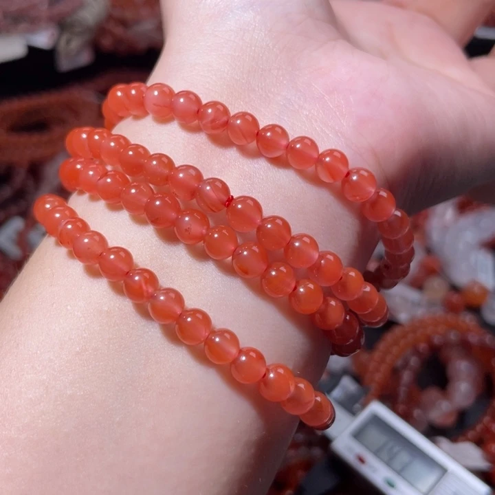 南红玛瑙未镶嵌5.5咪冰橘粉1018