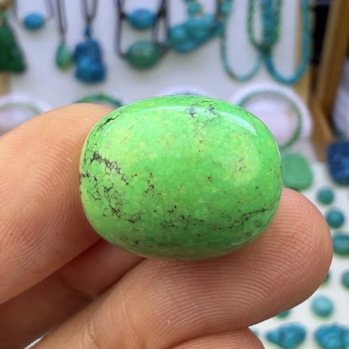 菜籽绿水草纹小枣珠