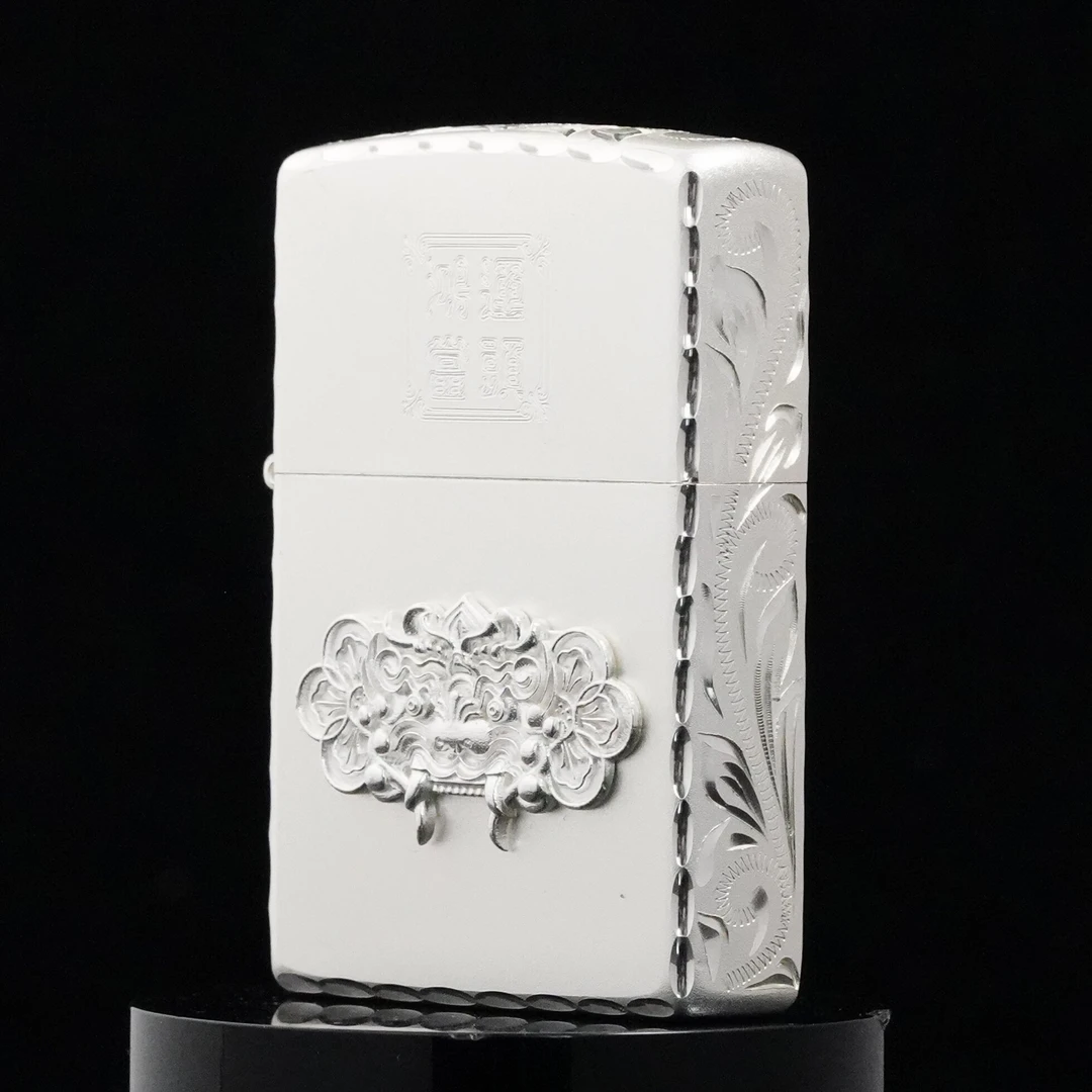 ZIPPO打火机正品/S925银贴章-鸿运当头-镀银牙边【俊昊】DYJ1