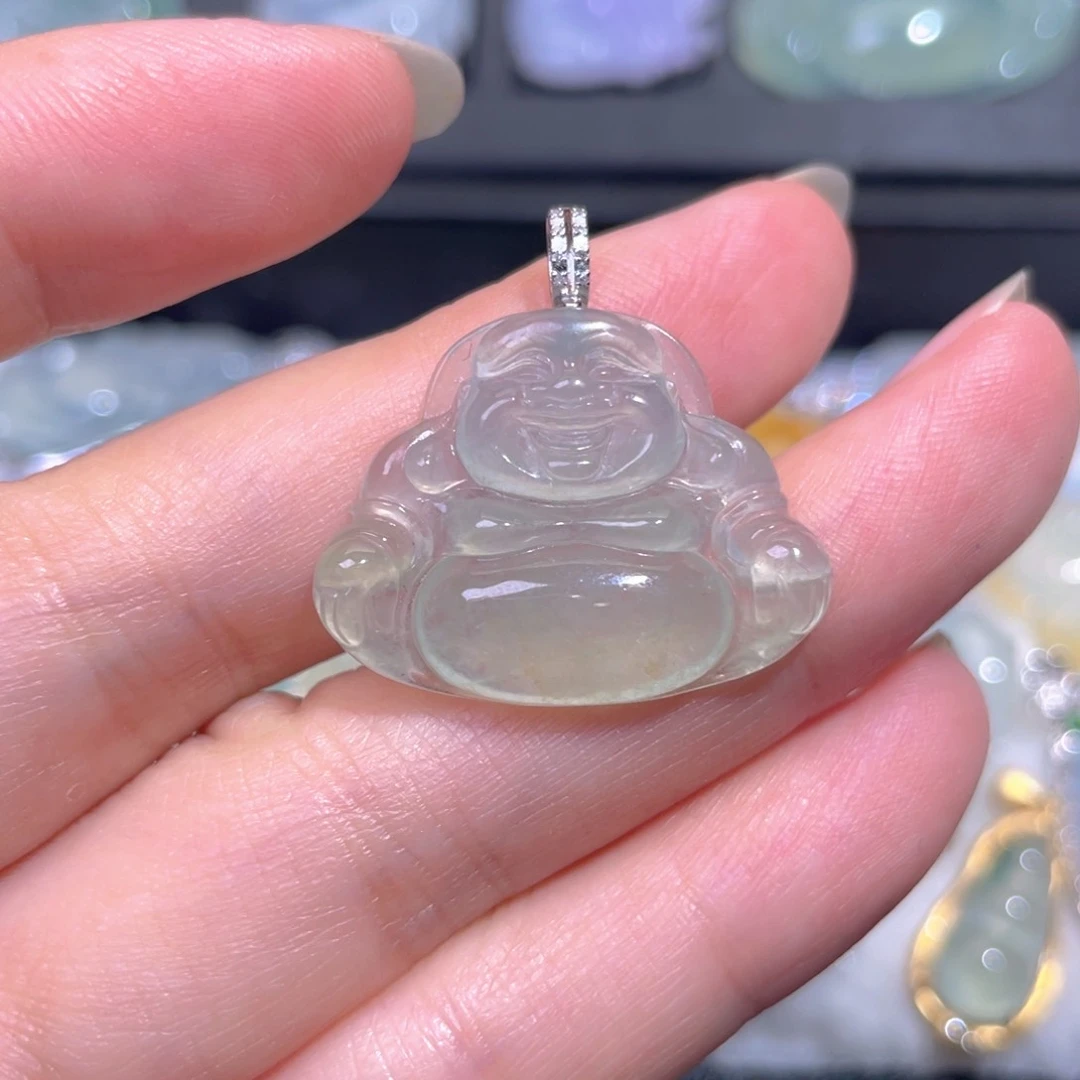 颈饰18K金镶嵌翡翠翡翠