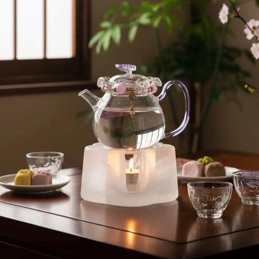 云朵温茶器水墨琉璃暖茶炉煮茶泡茶电陶炉蜡烛中式围炉煮茶火炉