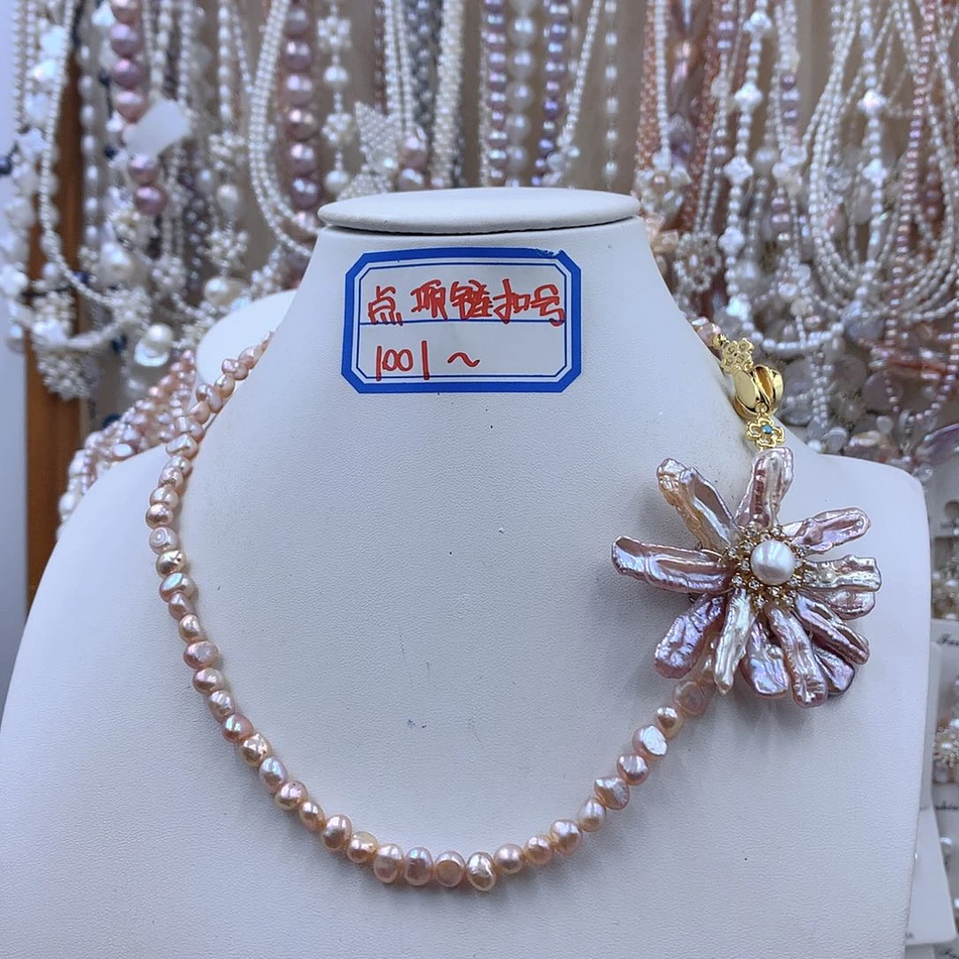 银S925镶嵌项链耳饰淡水珍珠