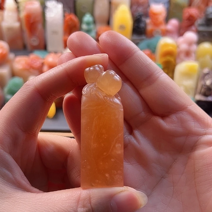 云南石印石手工定制2厘米，柿子，包刻字