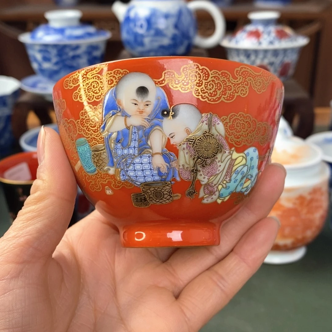 杯潇**朝景德镇陶瓷手工手绘