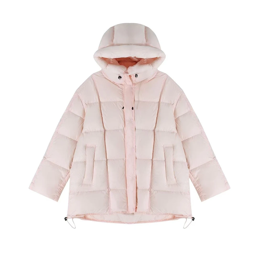 2024新款露思同款高端90白鸭绒连帽羽绒服8881