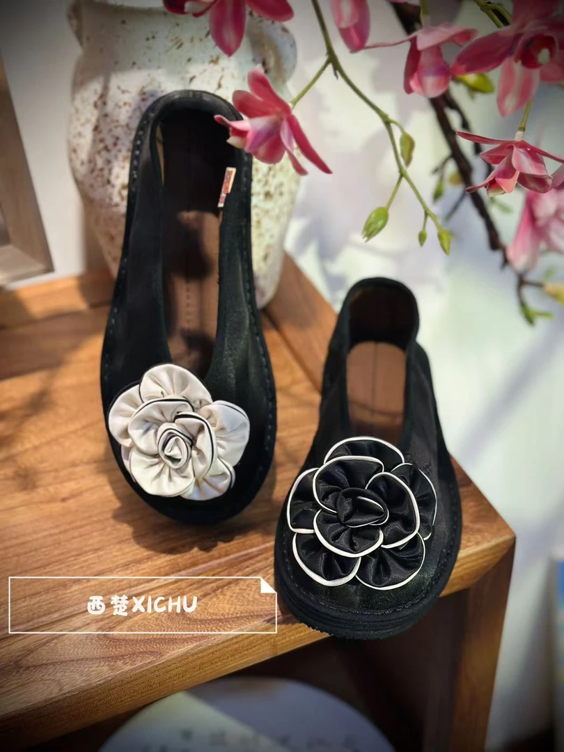 【小香风】经典山茶花新中式布鞋