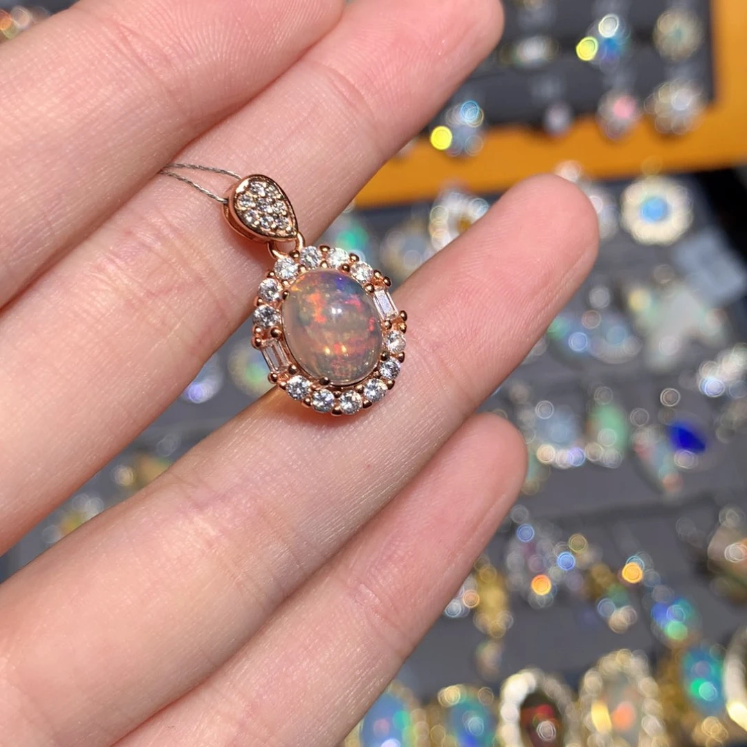 银S925镶嵌欧泊欧泊戒指w