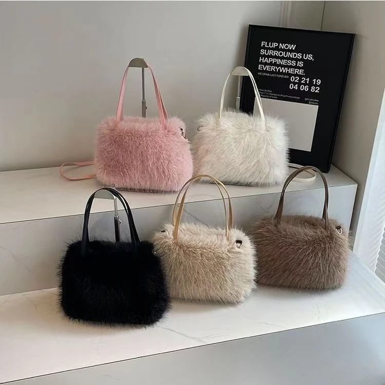 秋冬新款时尚毛绒包手提包