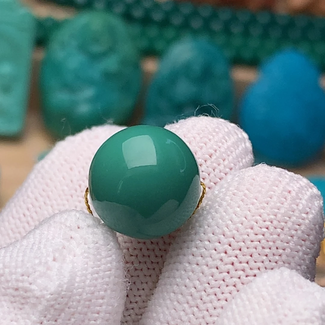 未镶嵌绿松石珠宝奇石12mm
