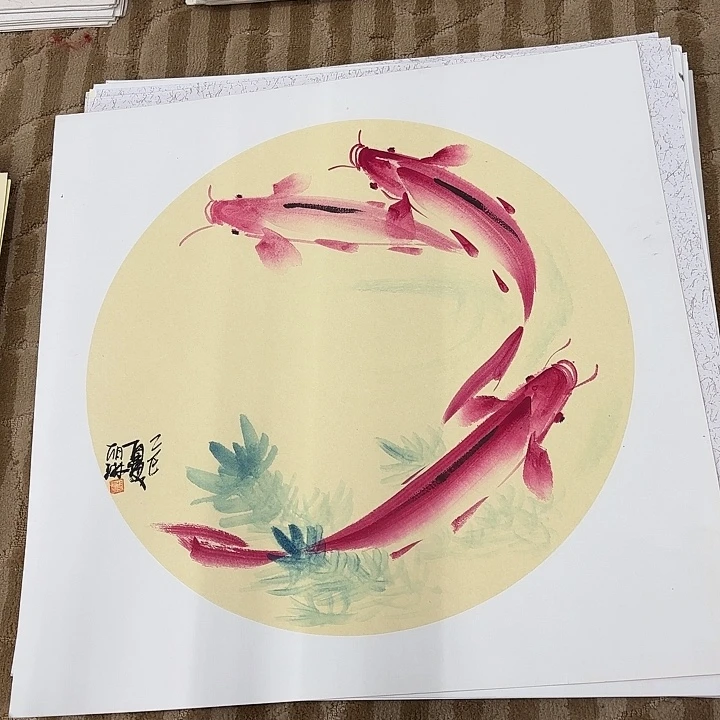 国画花鸟等图案和50.50
