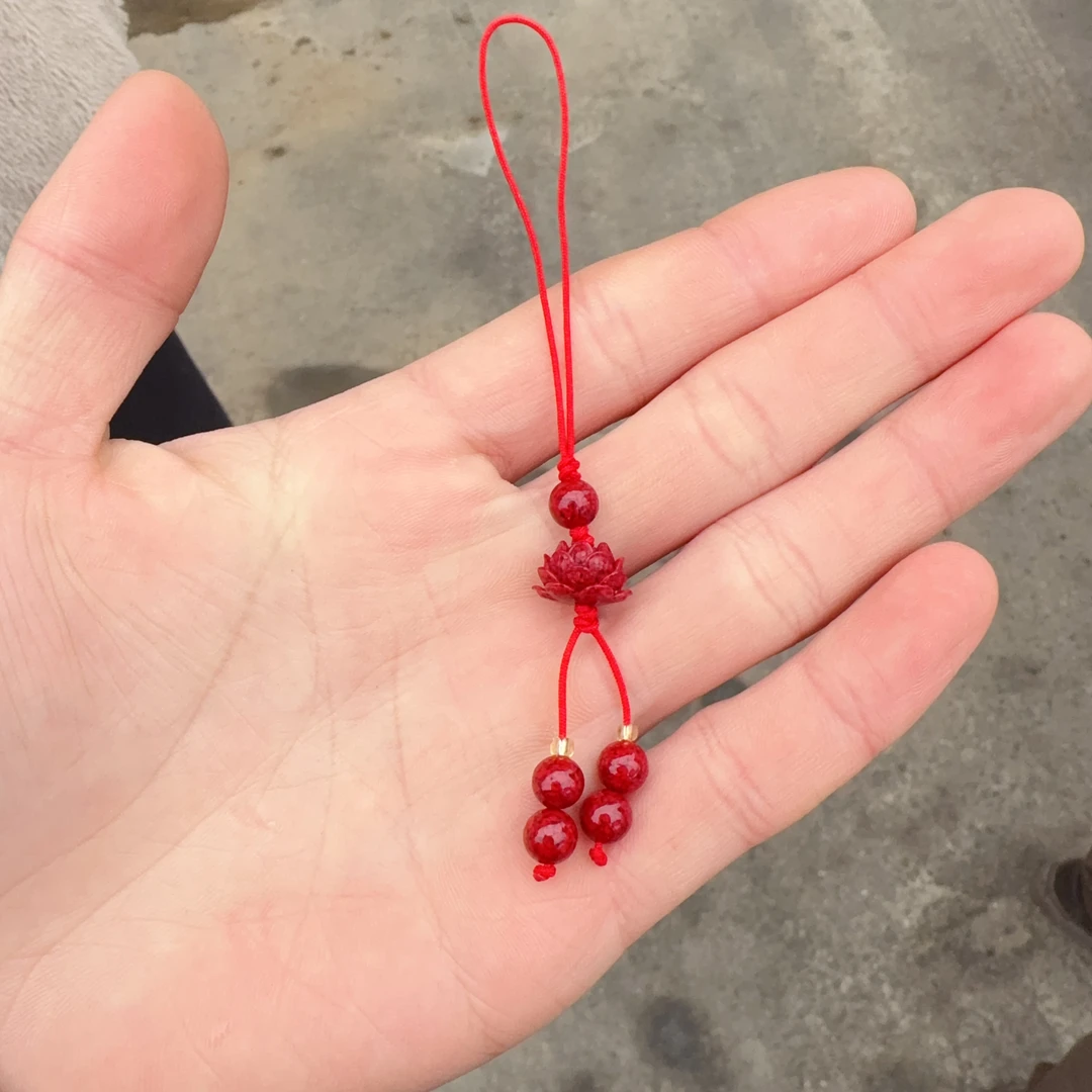 含辰砂工艺品天然朱砂莲花挂件多样性发其一wwx