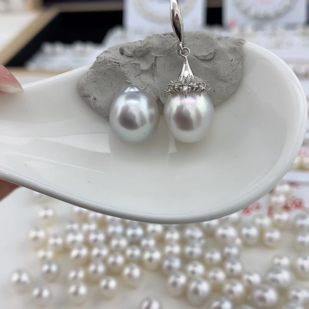 未镶嵌极光炫彩澳白裸珠海水珍珠11-12mm