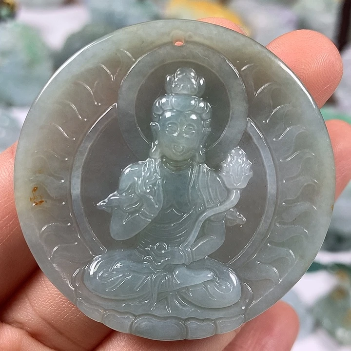 翡翠未镶嵌颈饰大势至菩萨福利