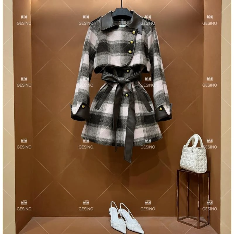 【露露】秋冬气质小香风时尚设计师中长款外套 QD-2025156