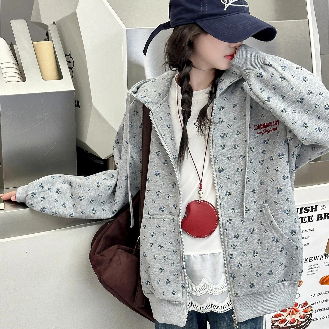 女童卫衣外套秋装2025新款青少年女孩超好看连帽上衣儿童秋季开衫