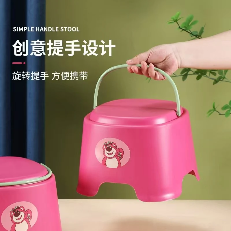 新疆包邮到家家用塑料浴室凳卡通儿童凳可印刷手提创意换鞋凳户外