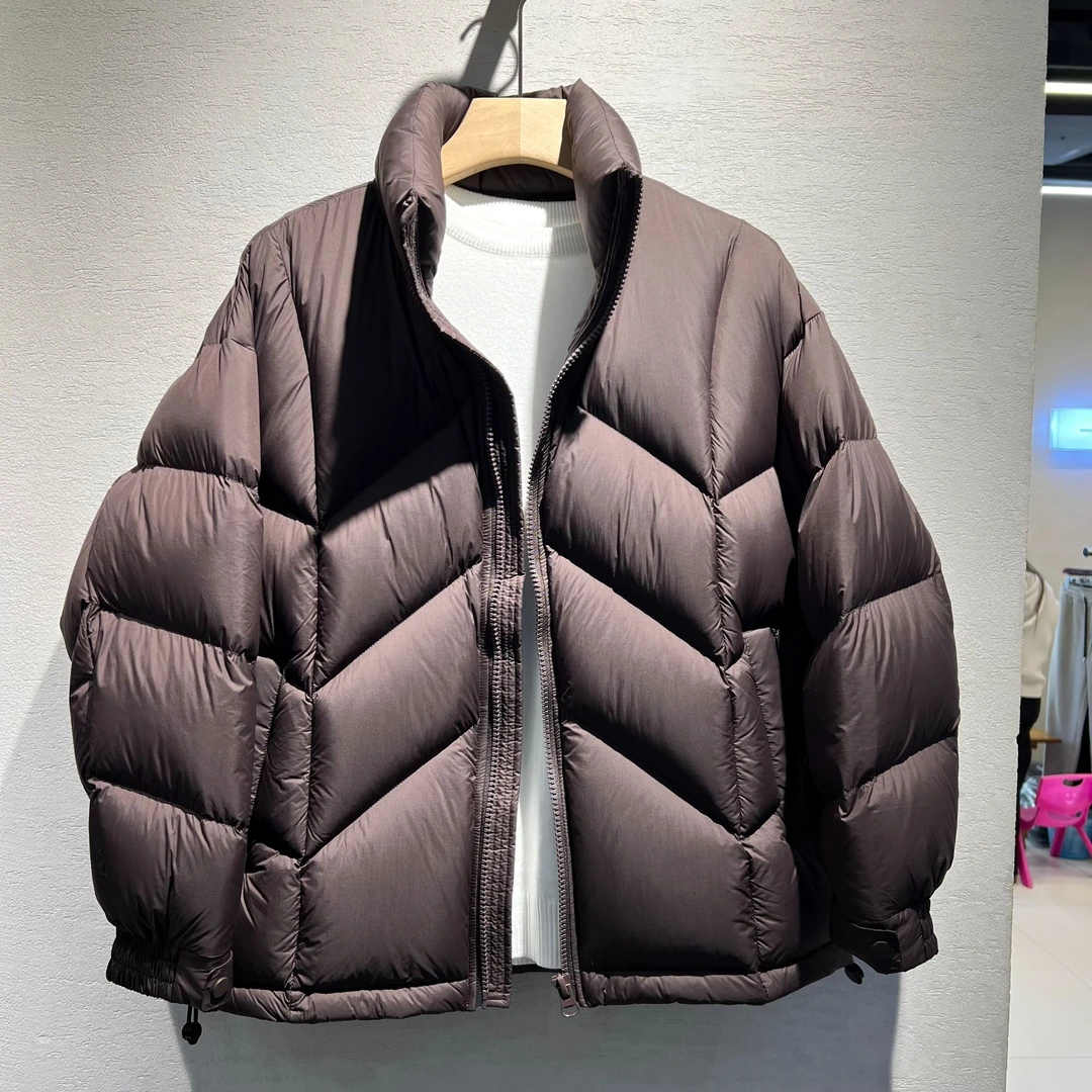 冬季微宽松版2528#鹅绒时尚潮流立体裁剪泡芙立领羽绒服外套短款