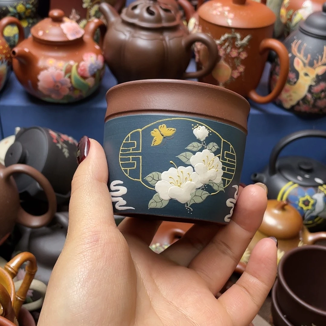 红泥茶杯紫砂主人杯150cc