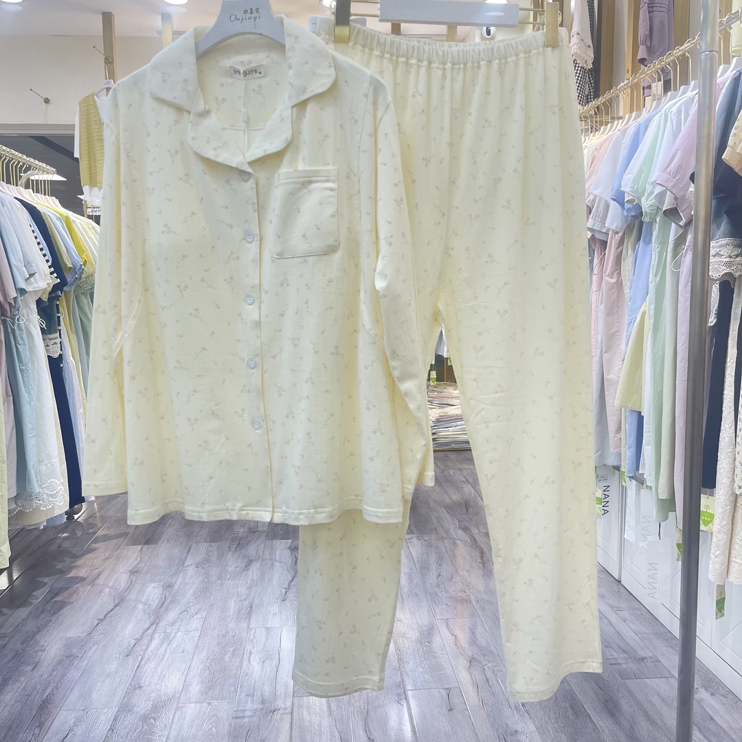 1741翻领月子服孕妇家居服产后哺乳月子服 透气柔软舒适纯棉面料