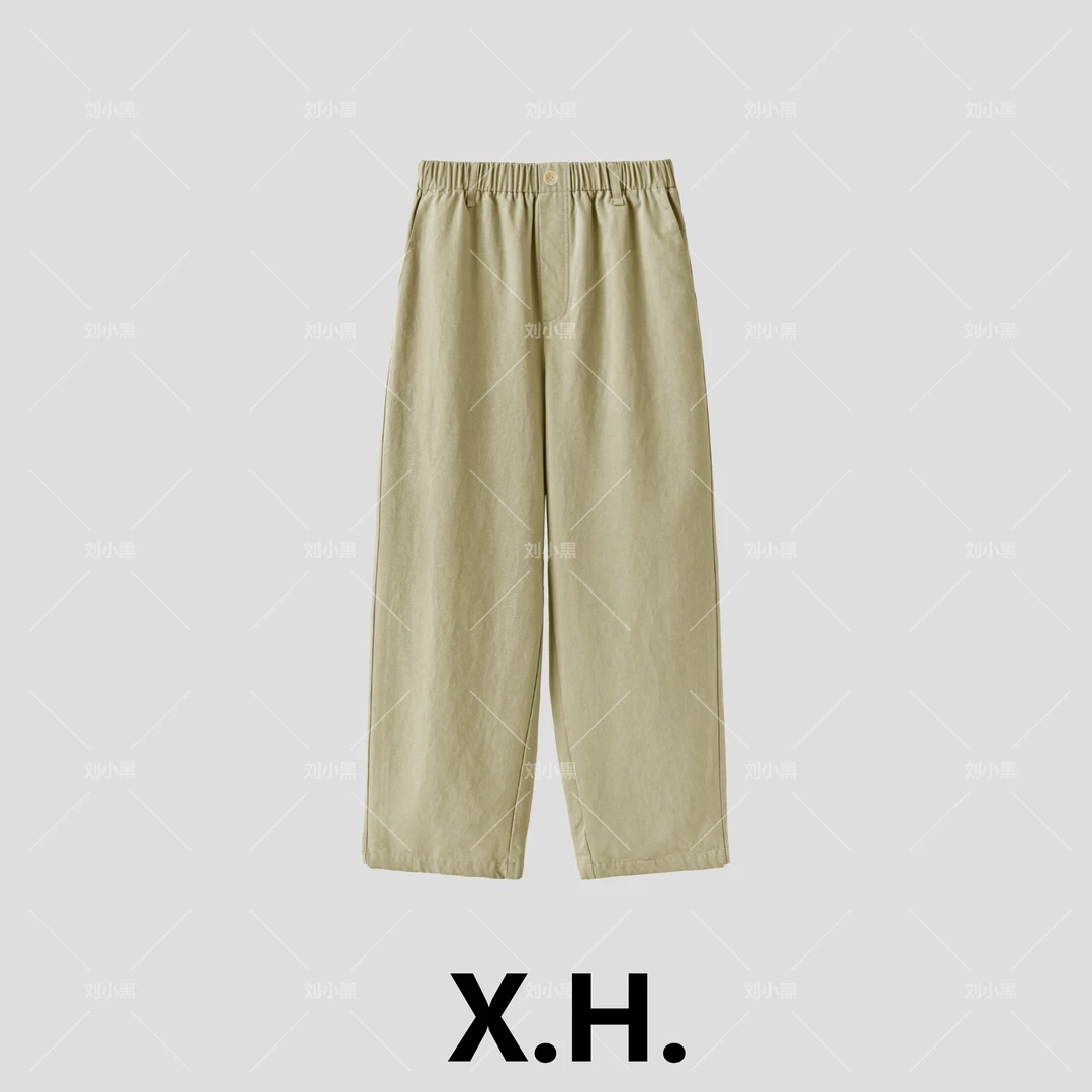 【刘小黑】舒适至上简约挺阔不闷天丝棉宽松直筒休闲裤