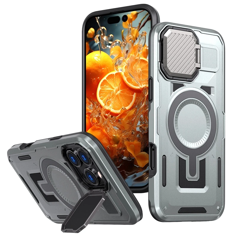 适用苹果16promax手机壳新款防摔iPhone12/13/14/15磁吸镜头支架