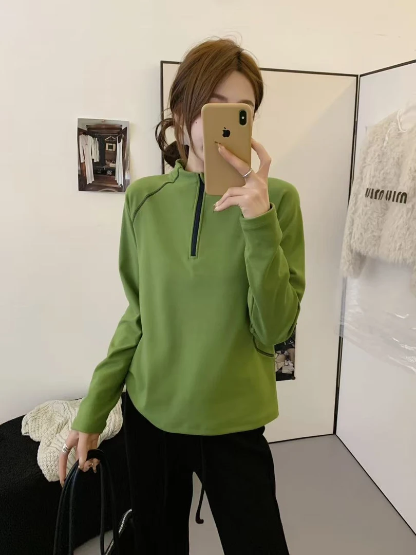 0338【冬季新款】山系户外半拉链哈苏线长袖T恤（81971）