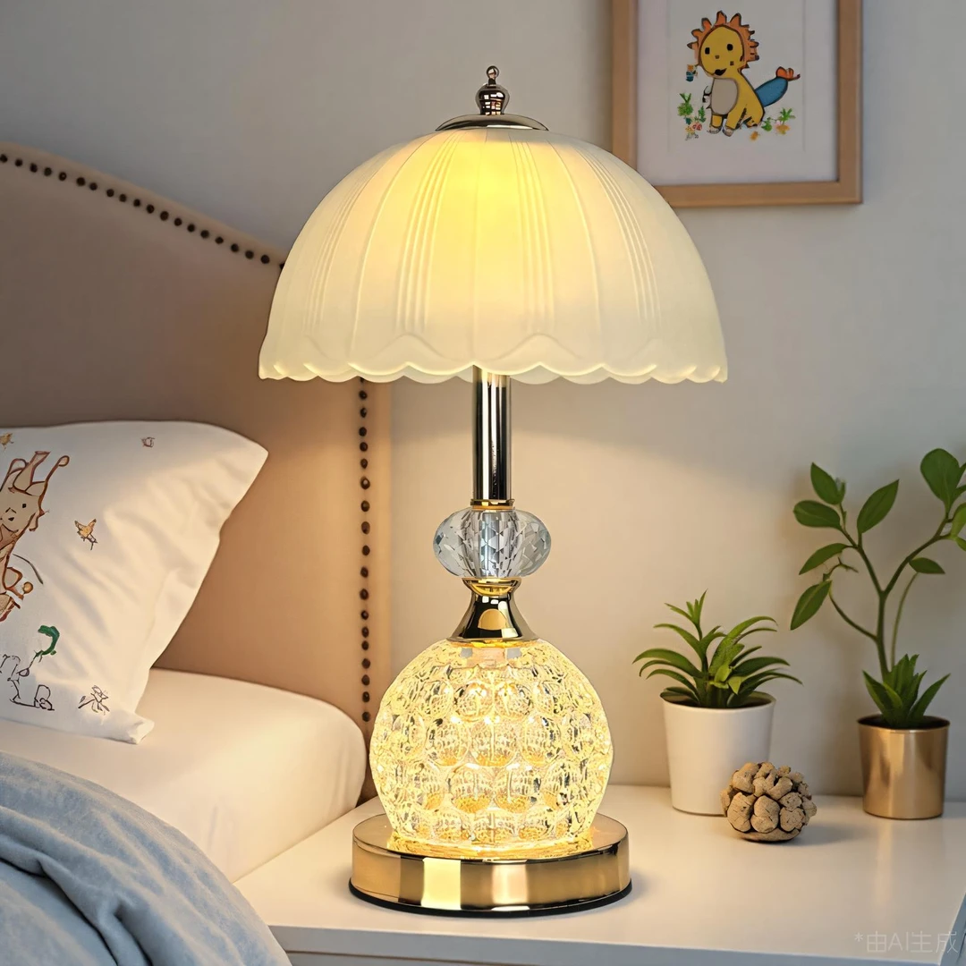高端卧室台灯床头灯简约现代2025新款装饰台灯轻卧室床头欧式台灯