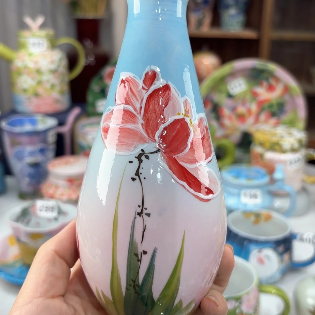景德镇手绘高温釉下彩陶瓷茶具