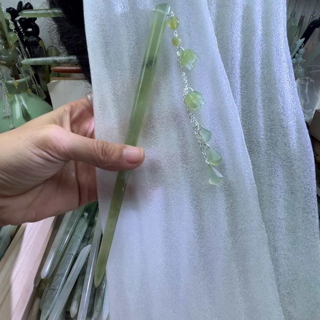 蛇纹石玉发饰合金